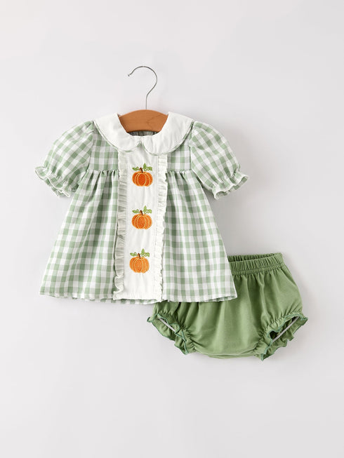 fall-halloween-thanksgiving-applique-plaid-girls-bloomers-romper-set Rylee-Faith-Designs-Sophia's StyleOutfit-1
